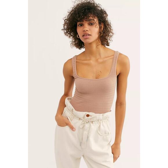 NWT Free People Intimately Square One Seamless Cami In Nude Size Medium/Large - Picture 1 of 6
